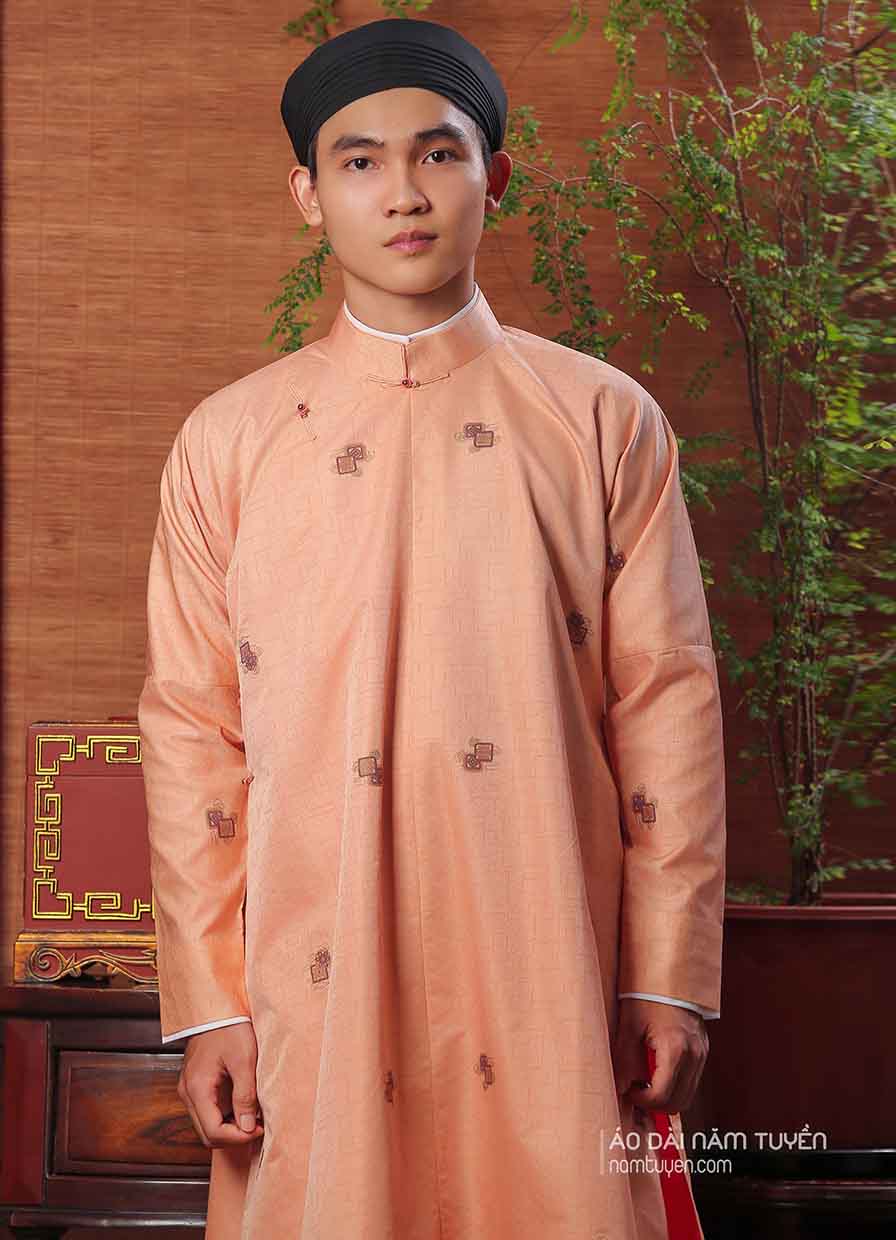 Áo Dài Nam Ngũ Thân Sa Hàn Hoa Văn | Áo Dài Truyền Thống – Năm Tuyền