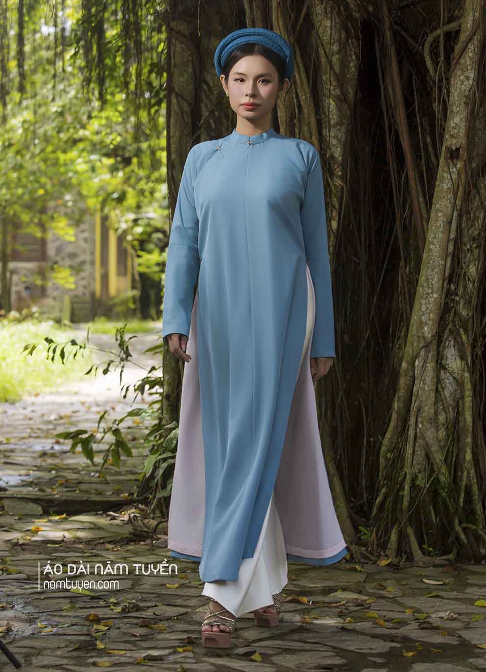 Áo Dài Ngũ Thân Nữ Truyền Thống Màu Xanh 589